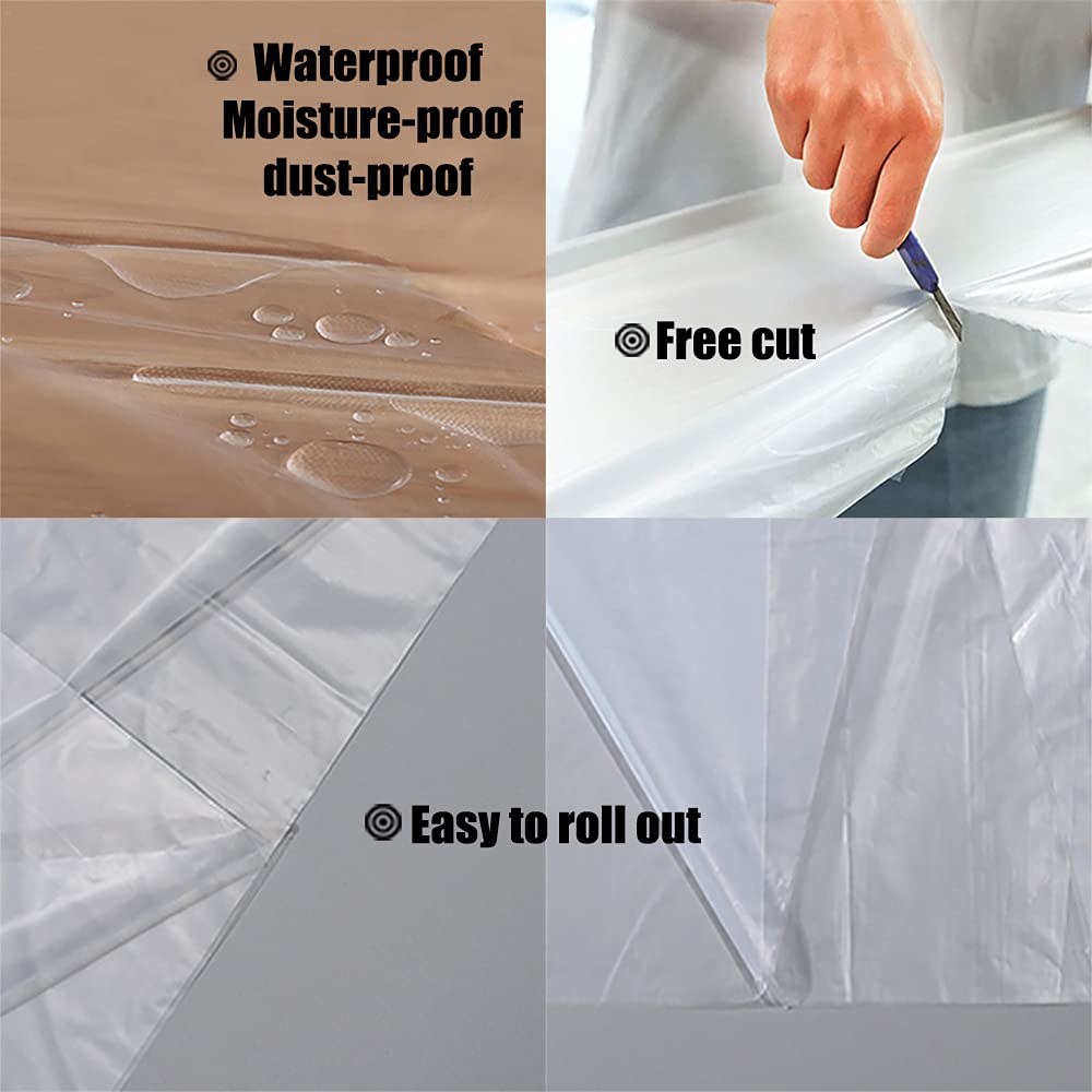10-Pack Plastic Drop Sheets, 9x12 ft