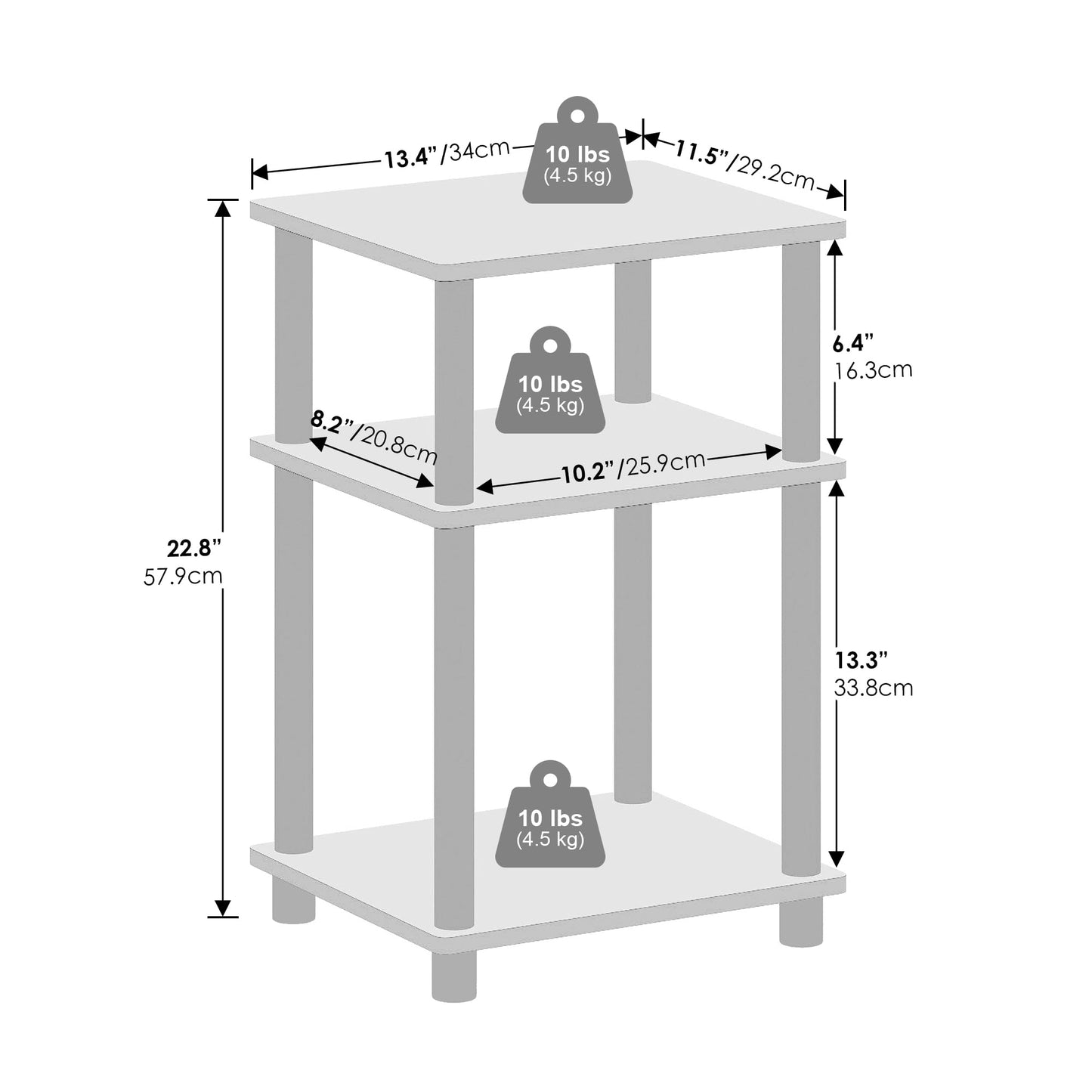 Furinno 3-Tier Nightstand