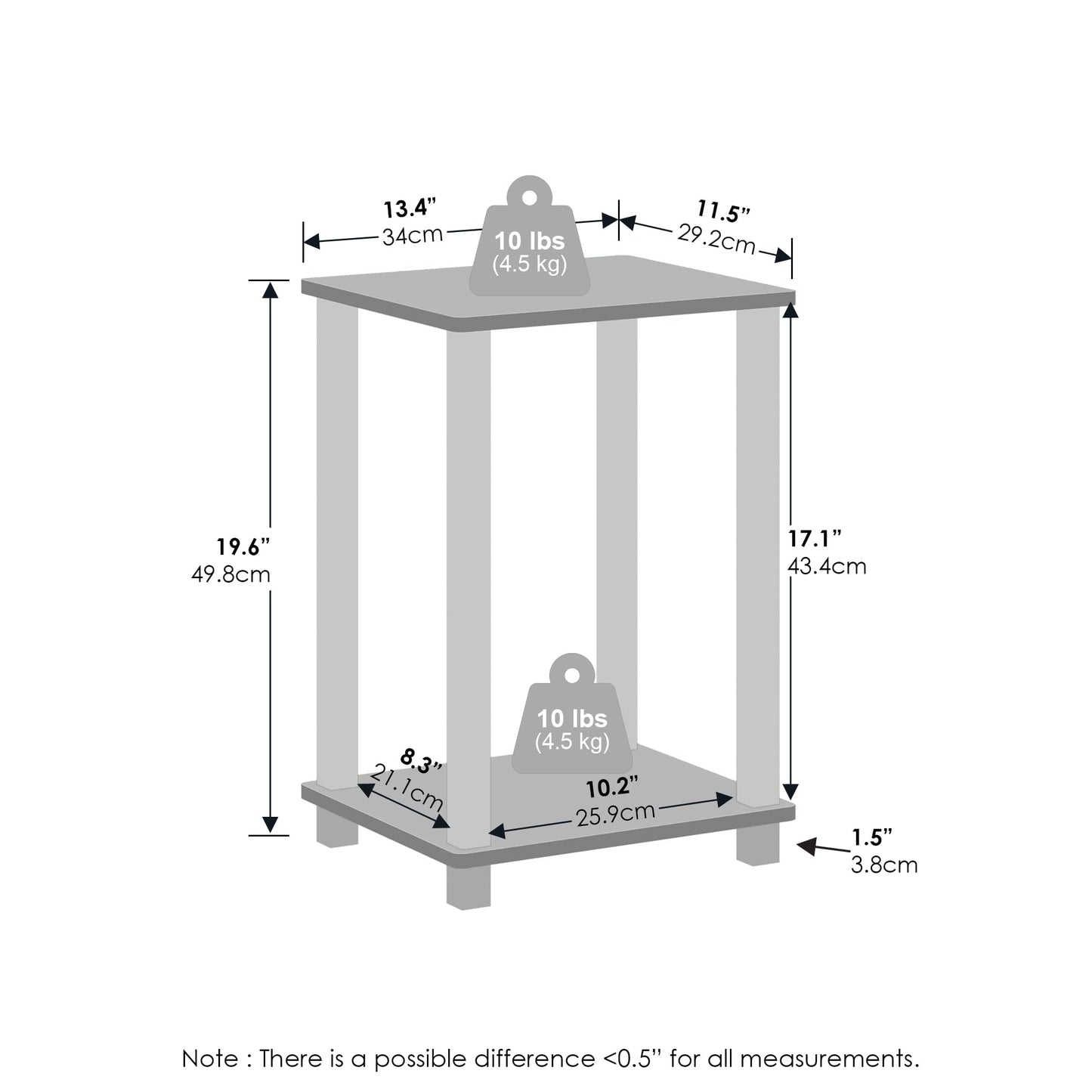 Furinno 3-Tier Nightstand