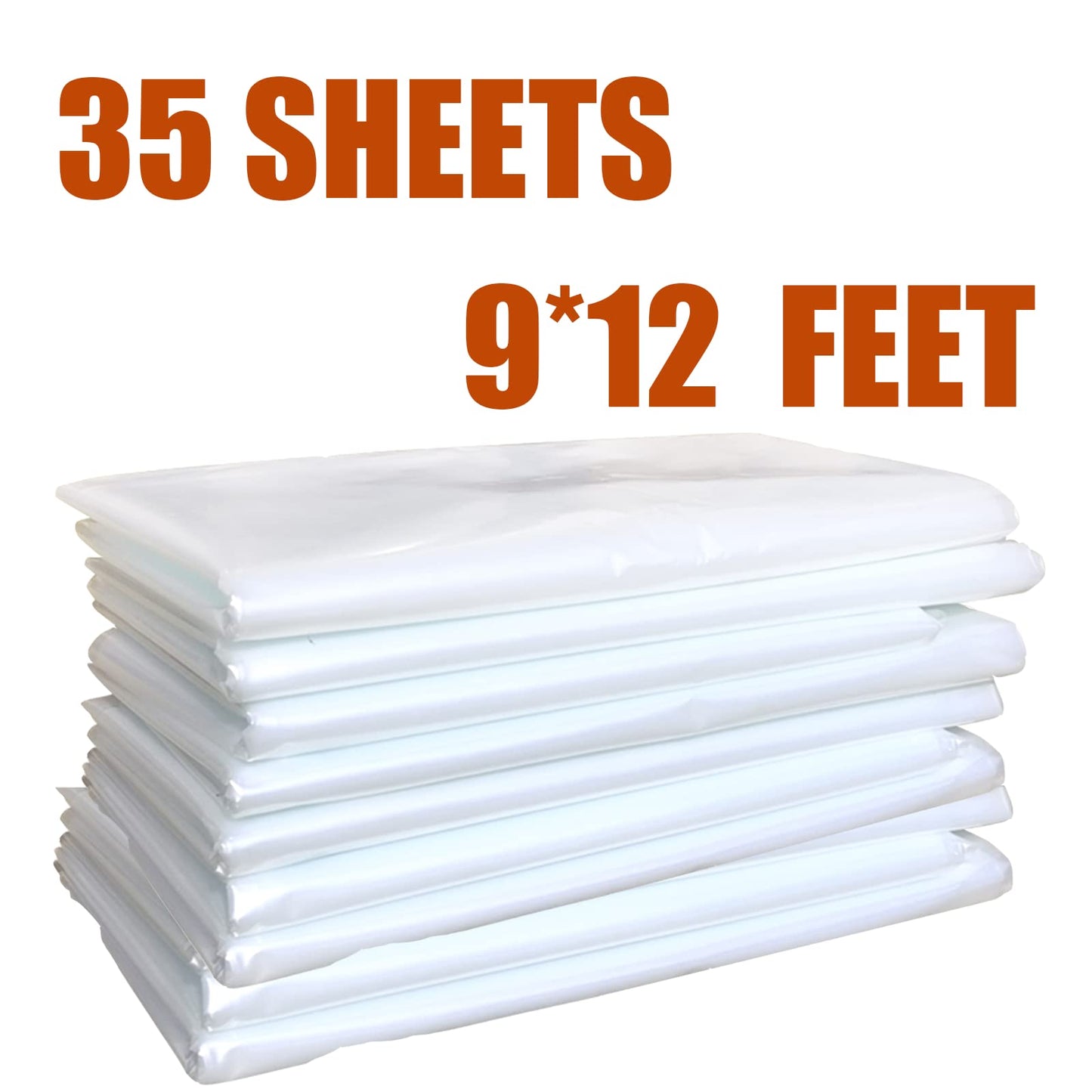 10-Pack Plastic Drop Sheets, 9x12 ft