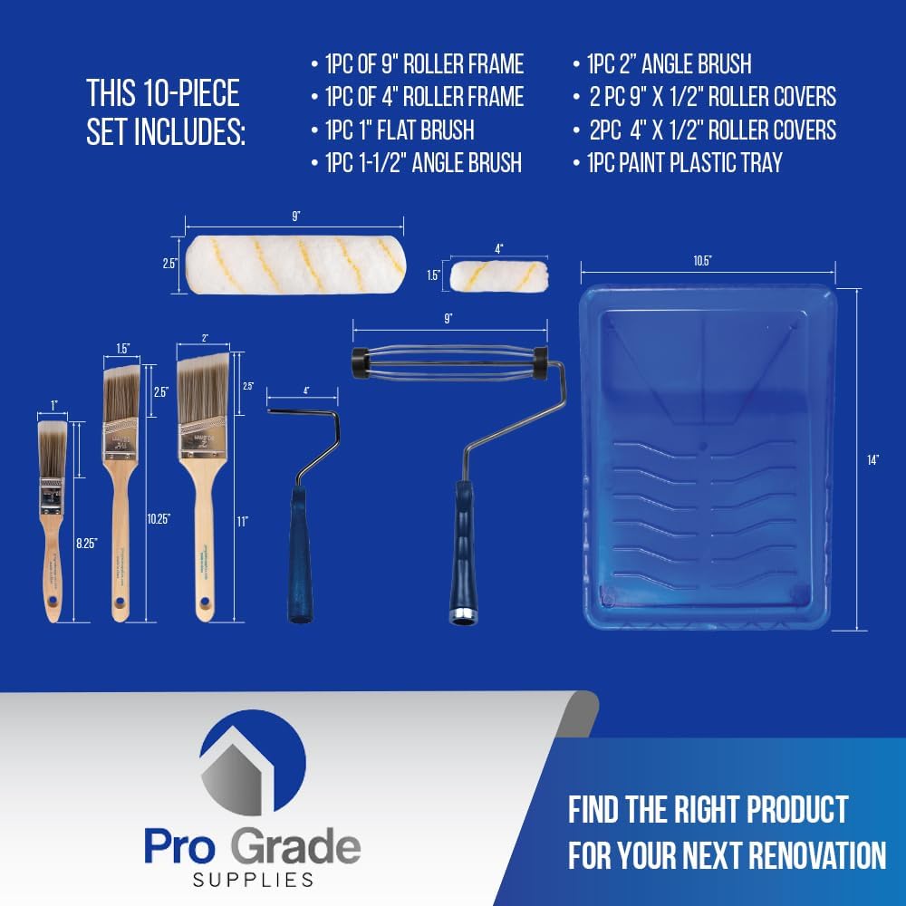 Pro Grade Paint Roller Kit – 10-Piece Set