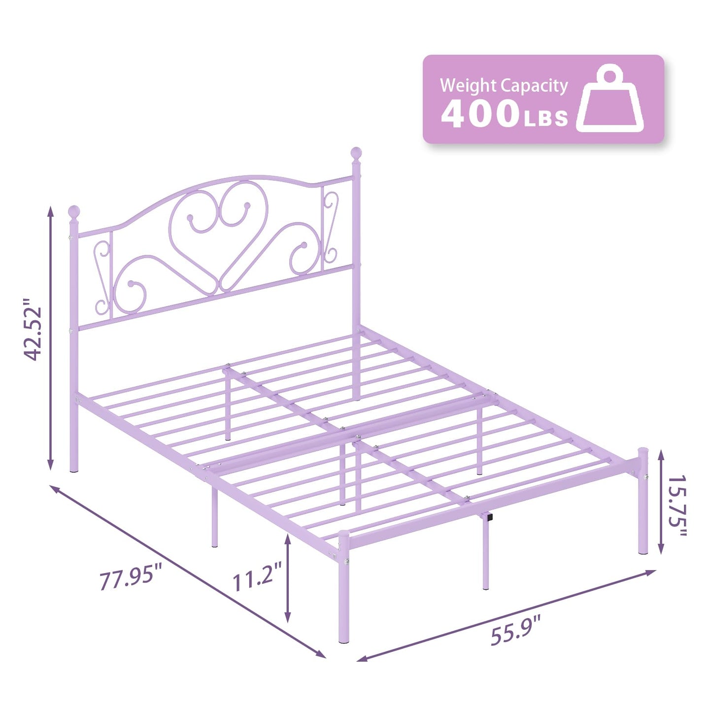 Weehom Twin Bed Frame – White