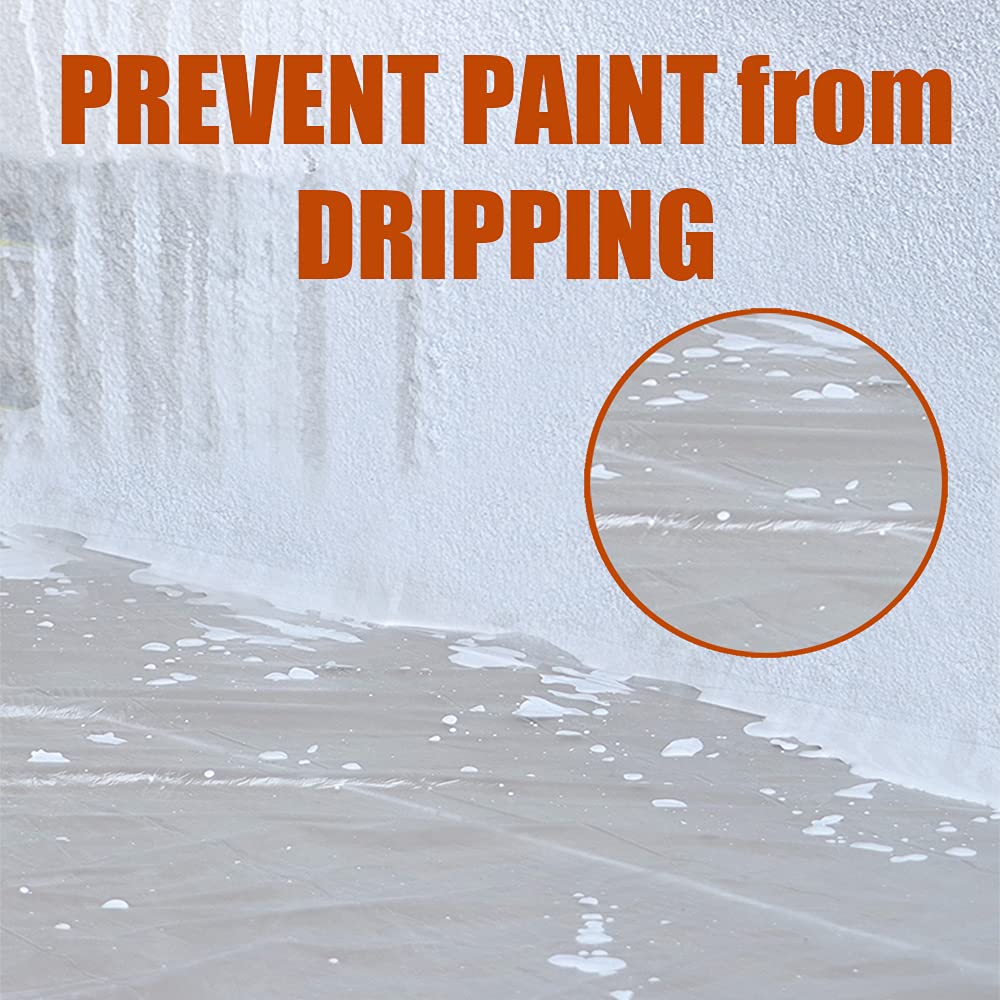 10-Pack Plastic Drop Sheets, 9x12 ft