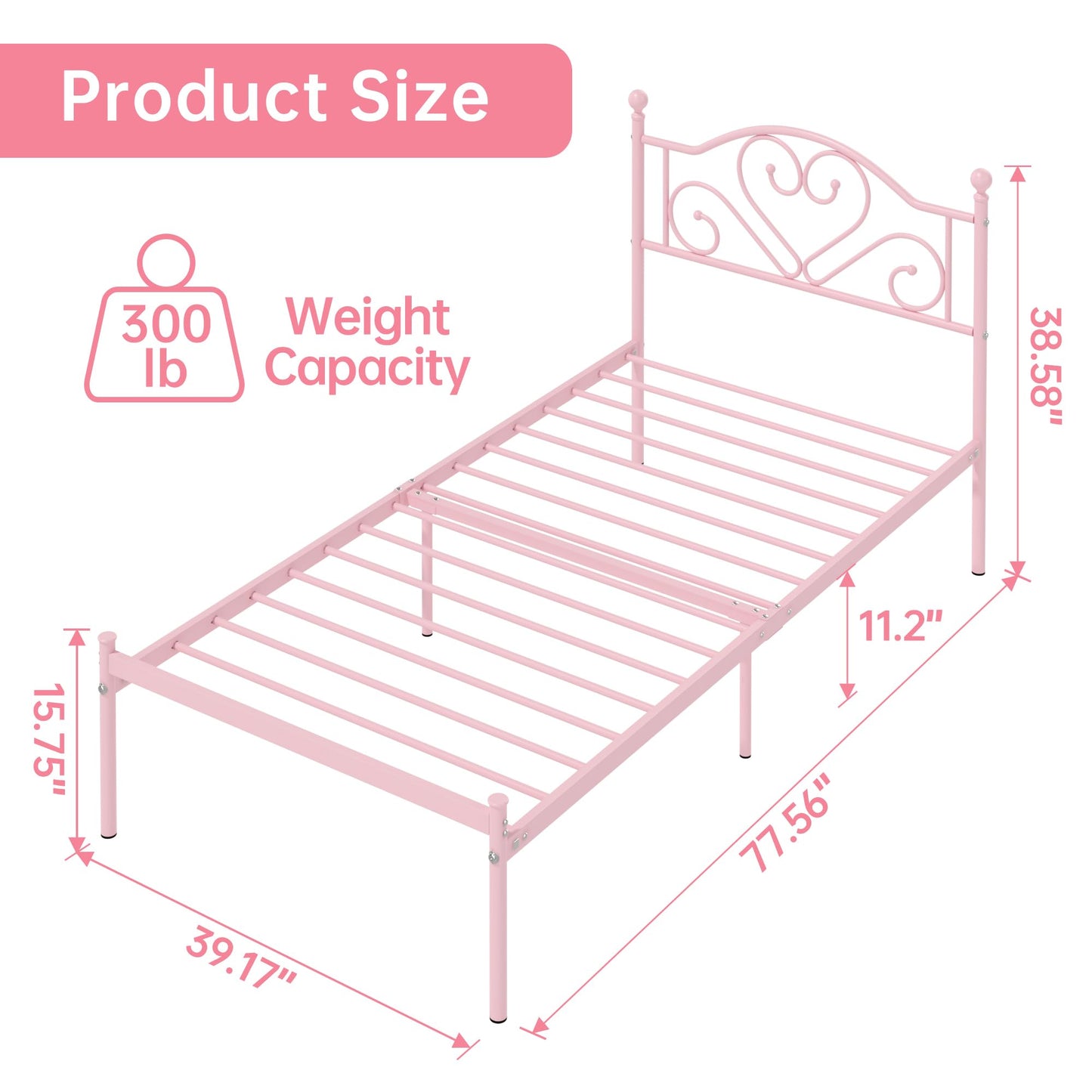Weehom Twin Bed Frame – White