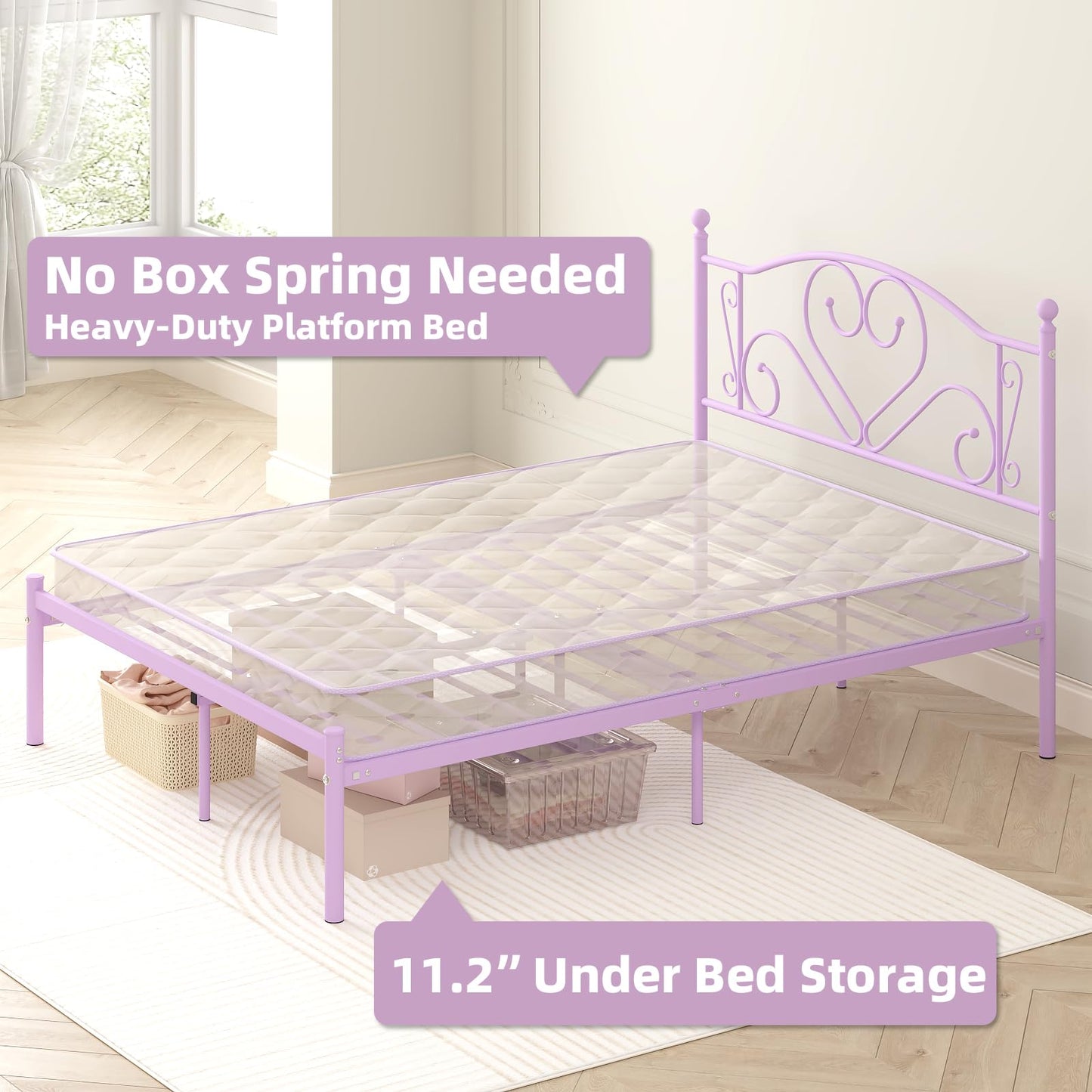 Weehom Twin Bed Frame – White
