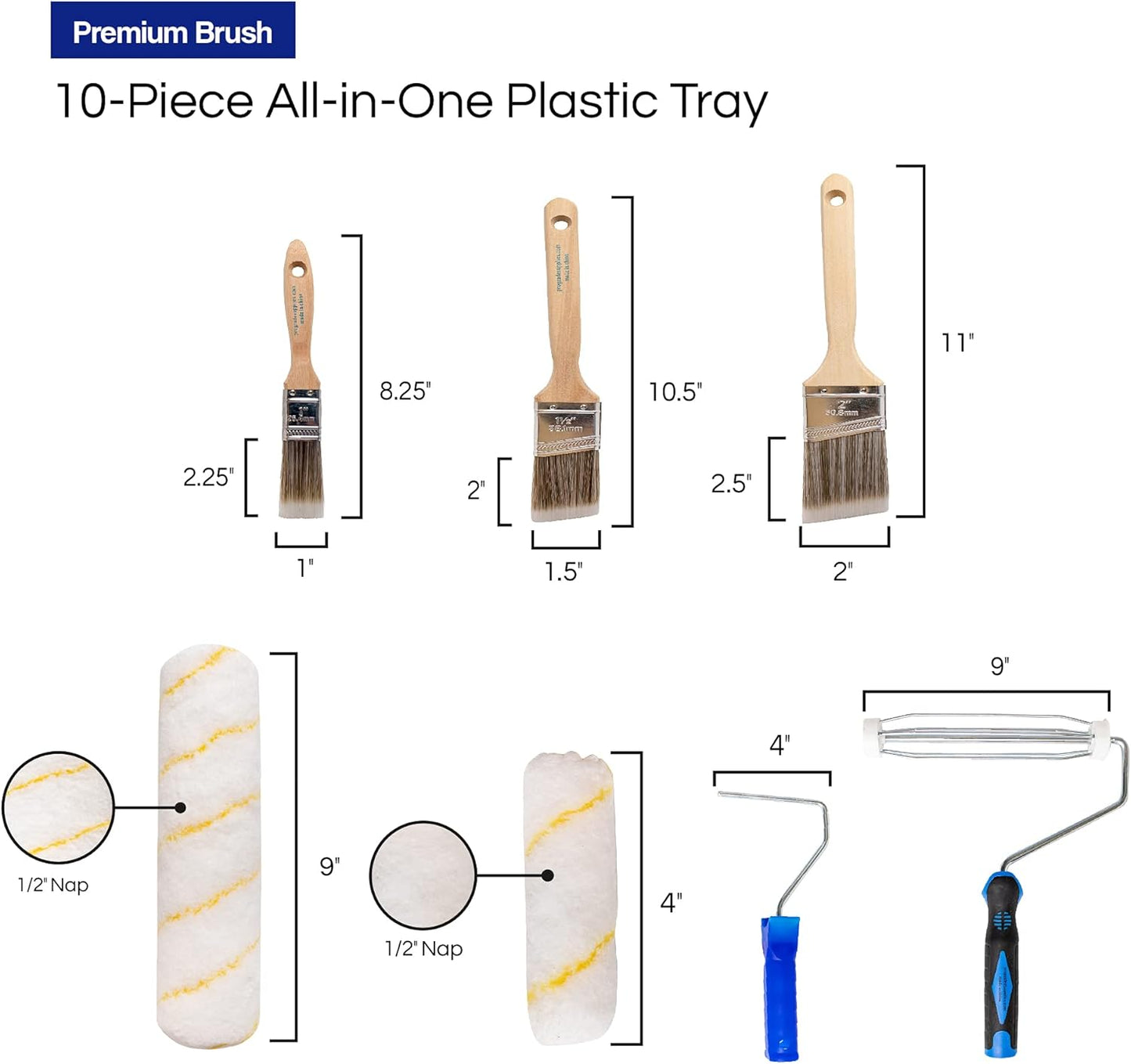 Pro Grade Paint Roller Kit – 10-Piece Set