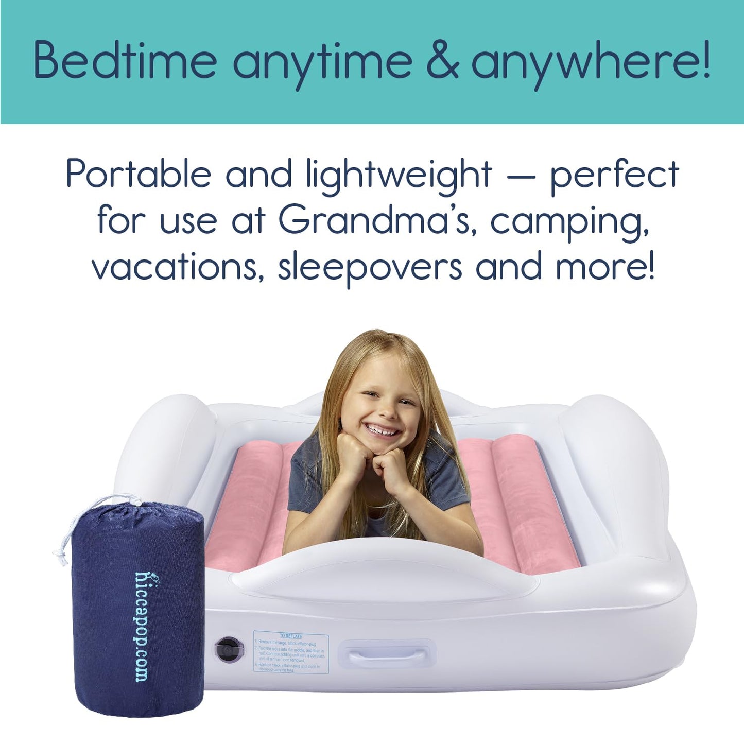 Hiccapop Toddler Travel Bed – Teal