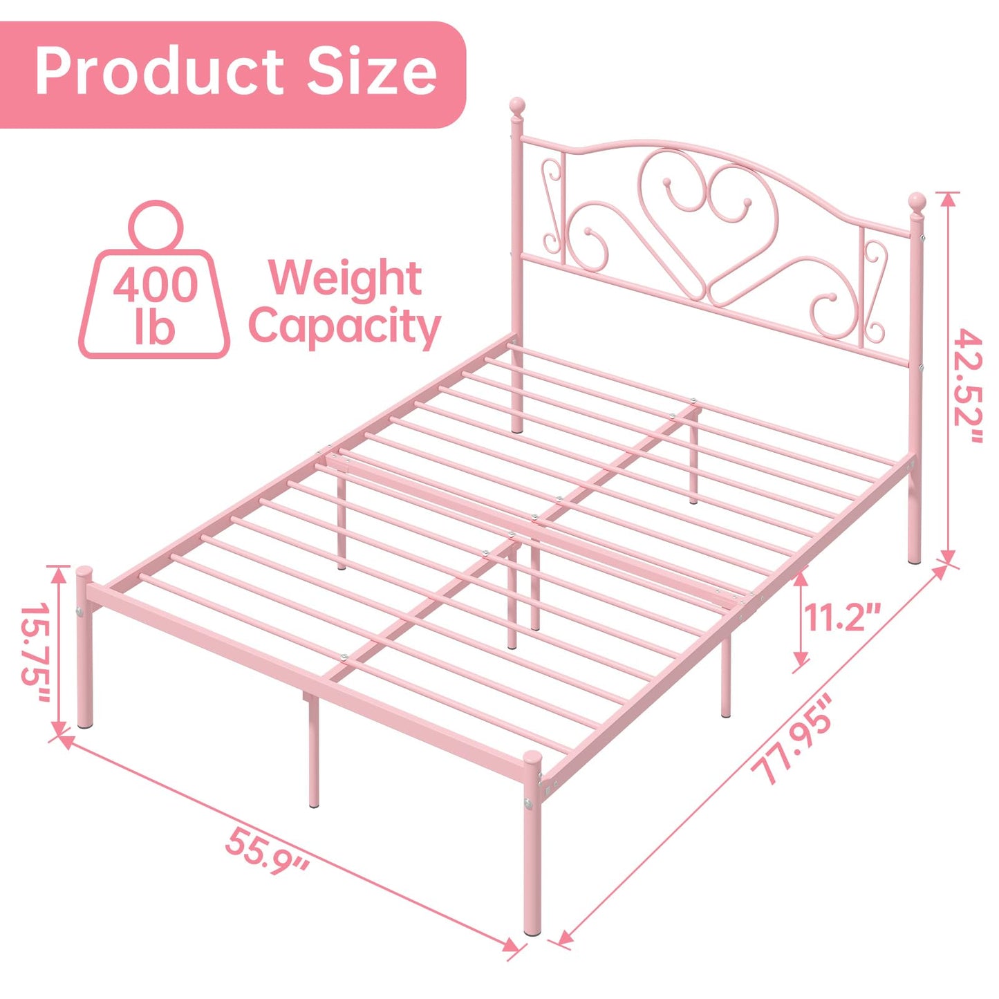 Weehom Twin Bed Frame – White
