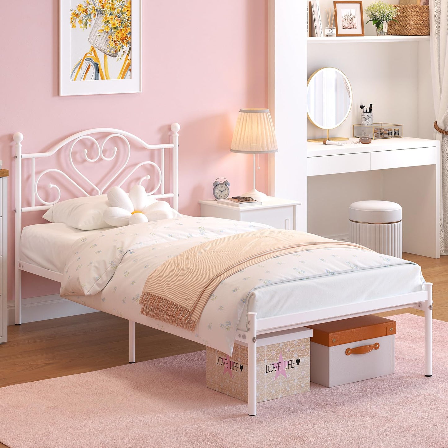 Weehom Twin Bed Frame – White