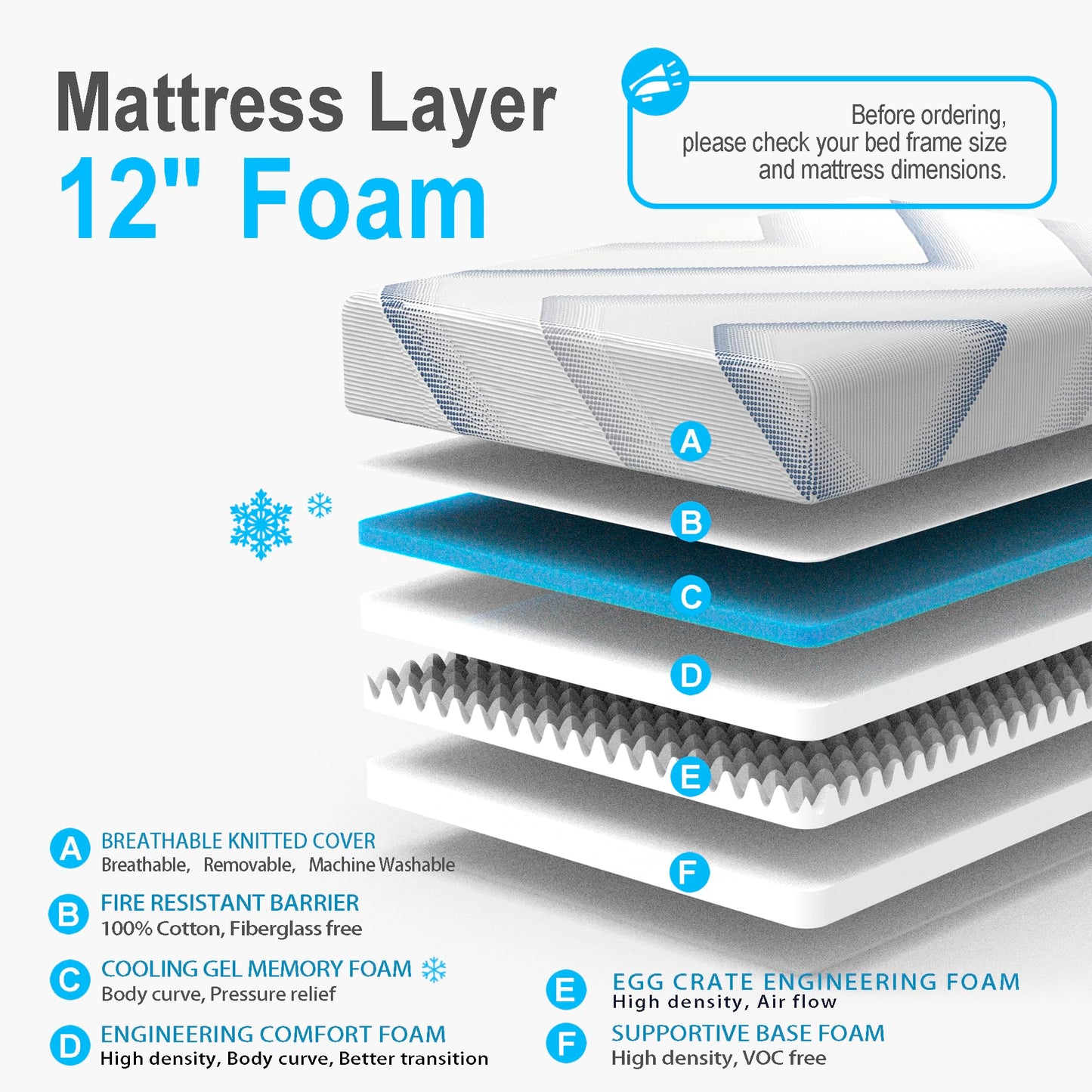 6" Memory Foam Mattress - Medium Firm