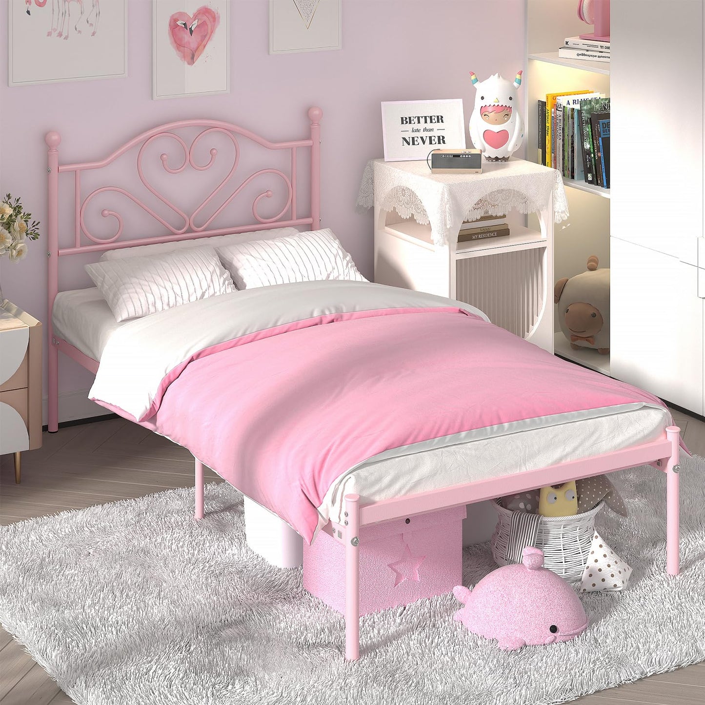Weehom Twin Bed Frame – White