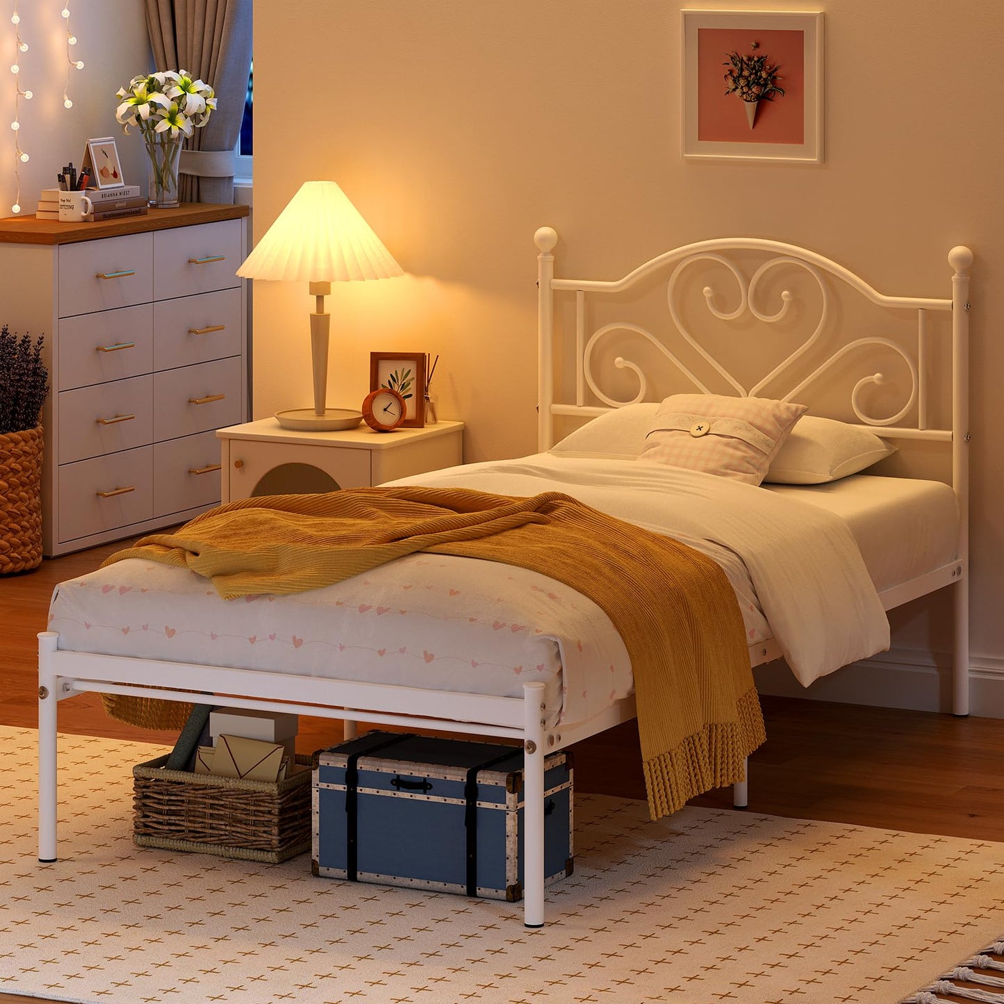 Weehom Twin Bed Frame – White