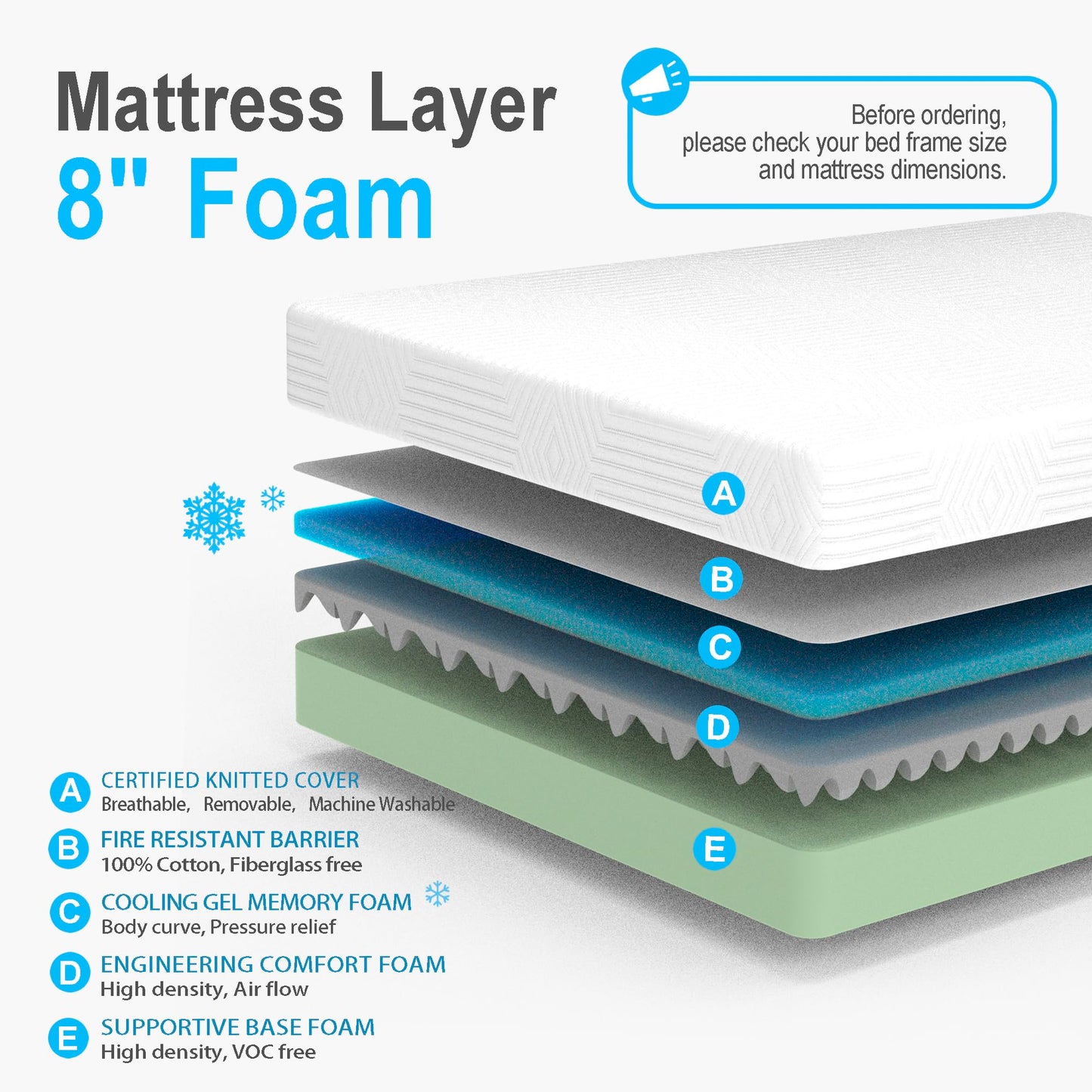 6" Memory Foam Mattress - Medium Firm
