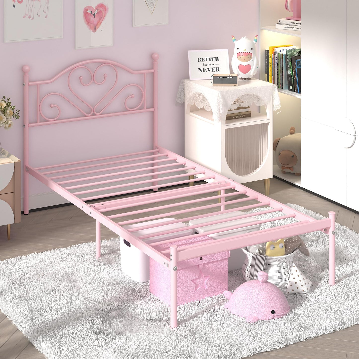 Weehom Twin Bed Frame – White