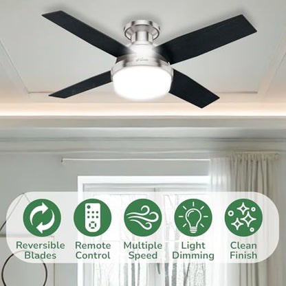 Hunter 59244 Dempsey Ceiling Fan 44 inches Fresh White