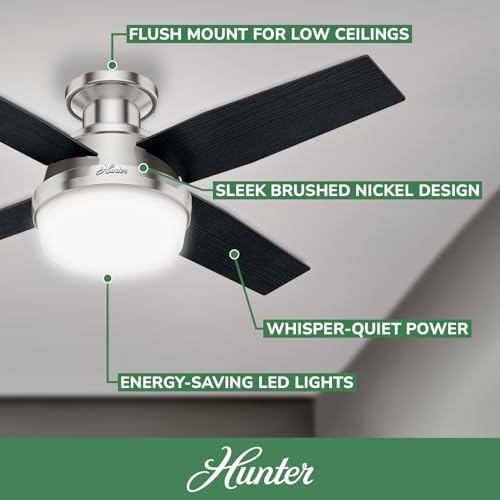 Hunter 59244 Dempsey Ceiling Fan 44 inches Fresh White