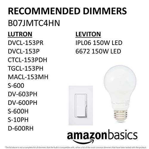 Amazon Basics 60W LED Bulbs, Soft White, 6-Pack