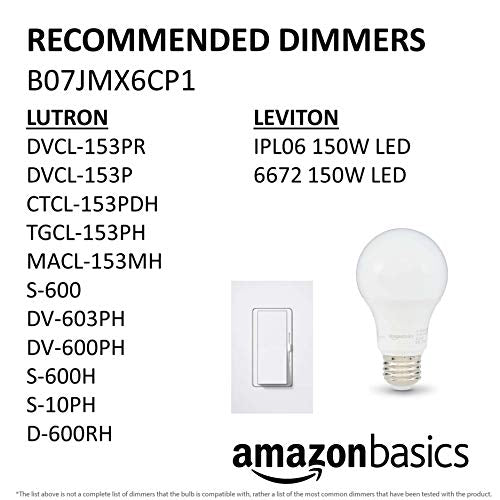 Amazon Basics 60W LED Bulbs, Soft White, 6-Pack