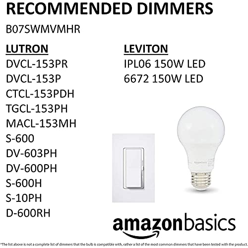 Amazon Basics 60W LED Bulbs, Soft White, 6-Pack