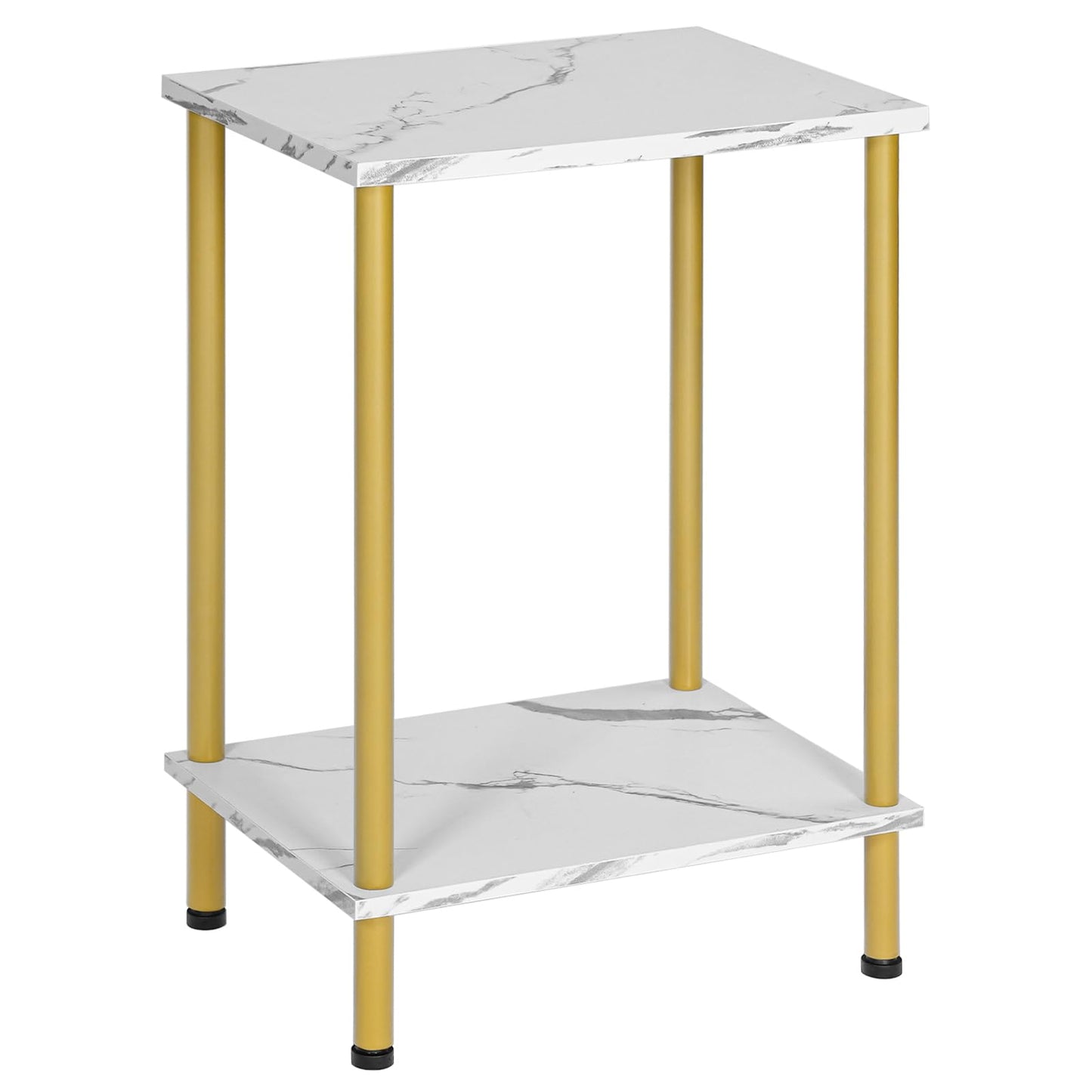 HOOBRO Small Side Table with Shelves