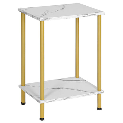HOOBRO Small Side Table with Shelves