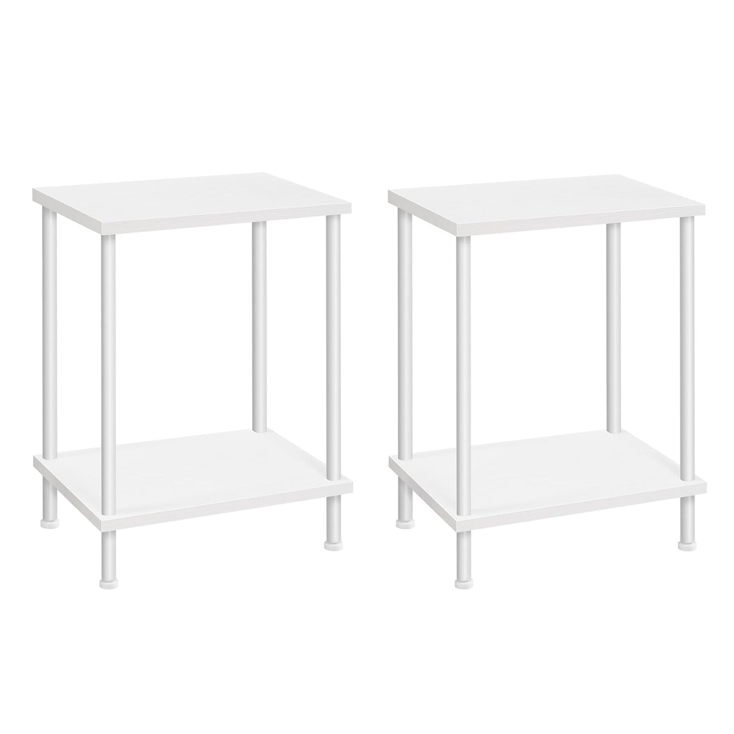 HOOBRO Small Side Table with Shelves