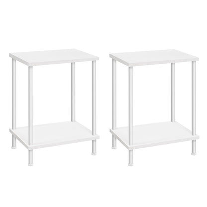 HOOBRO Small Side Table with Shelves