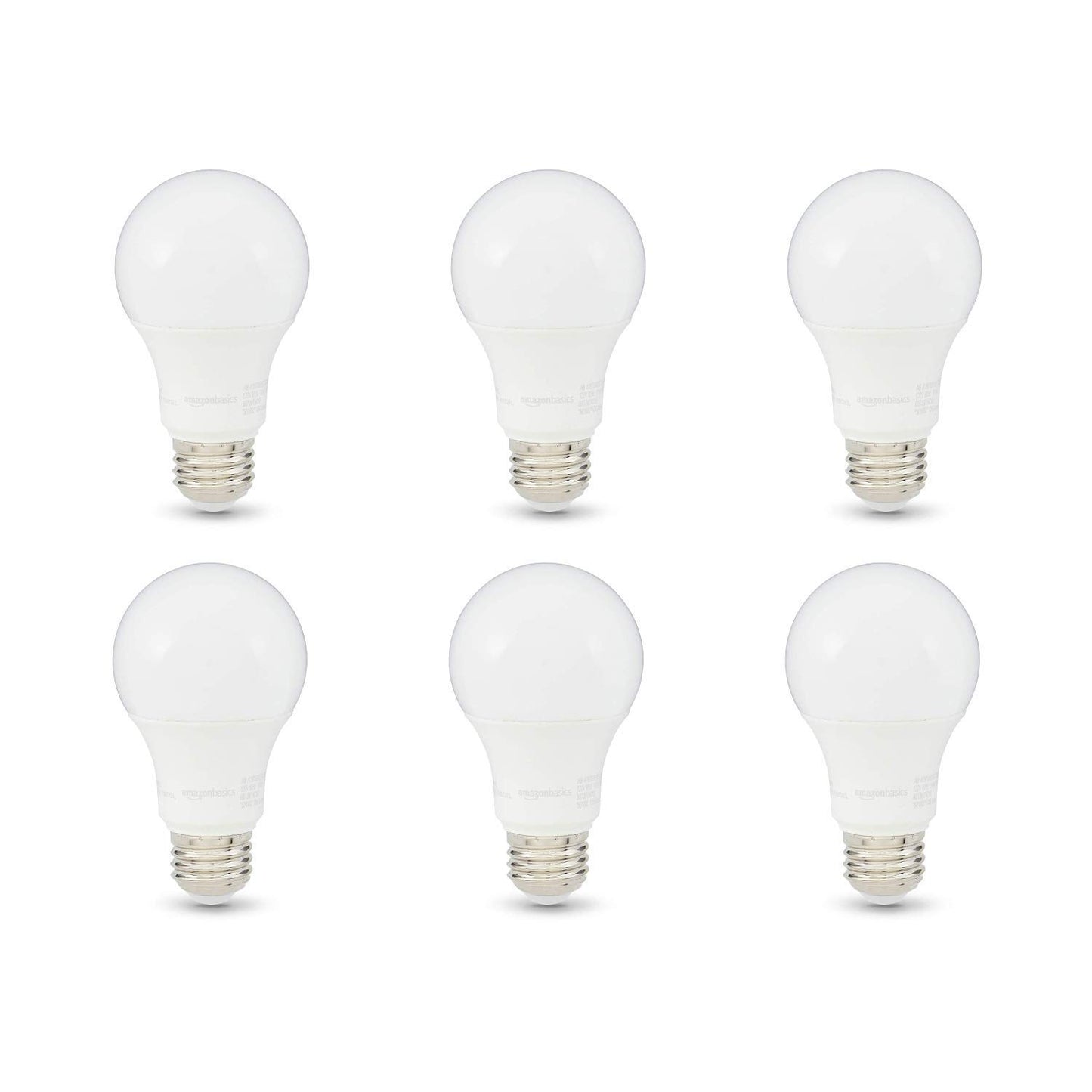 Amazon Basics 60W LED Bulbs, Soft White, 6-Pack