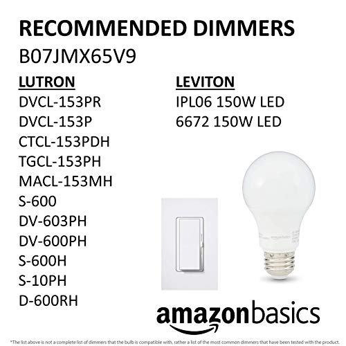 Amazon Basics 60W LED Bulbs, Soft White, 6-Pack