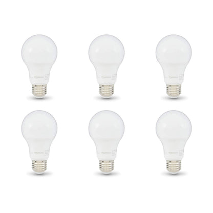 Amazon Basics 60W LED Bulbs, Soft White, 6-Pack