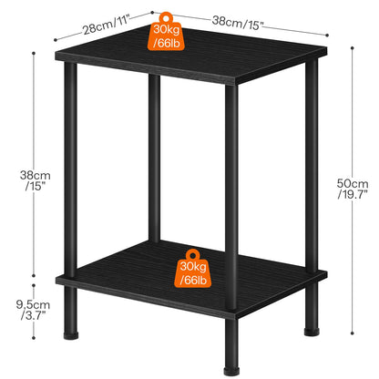 HOOBRO Small Side Table with Shelves