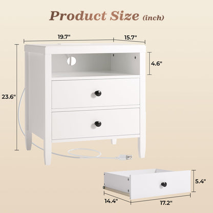 Huuger Black Nightstands Set of 2