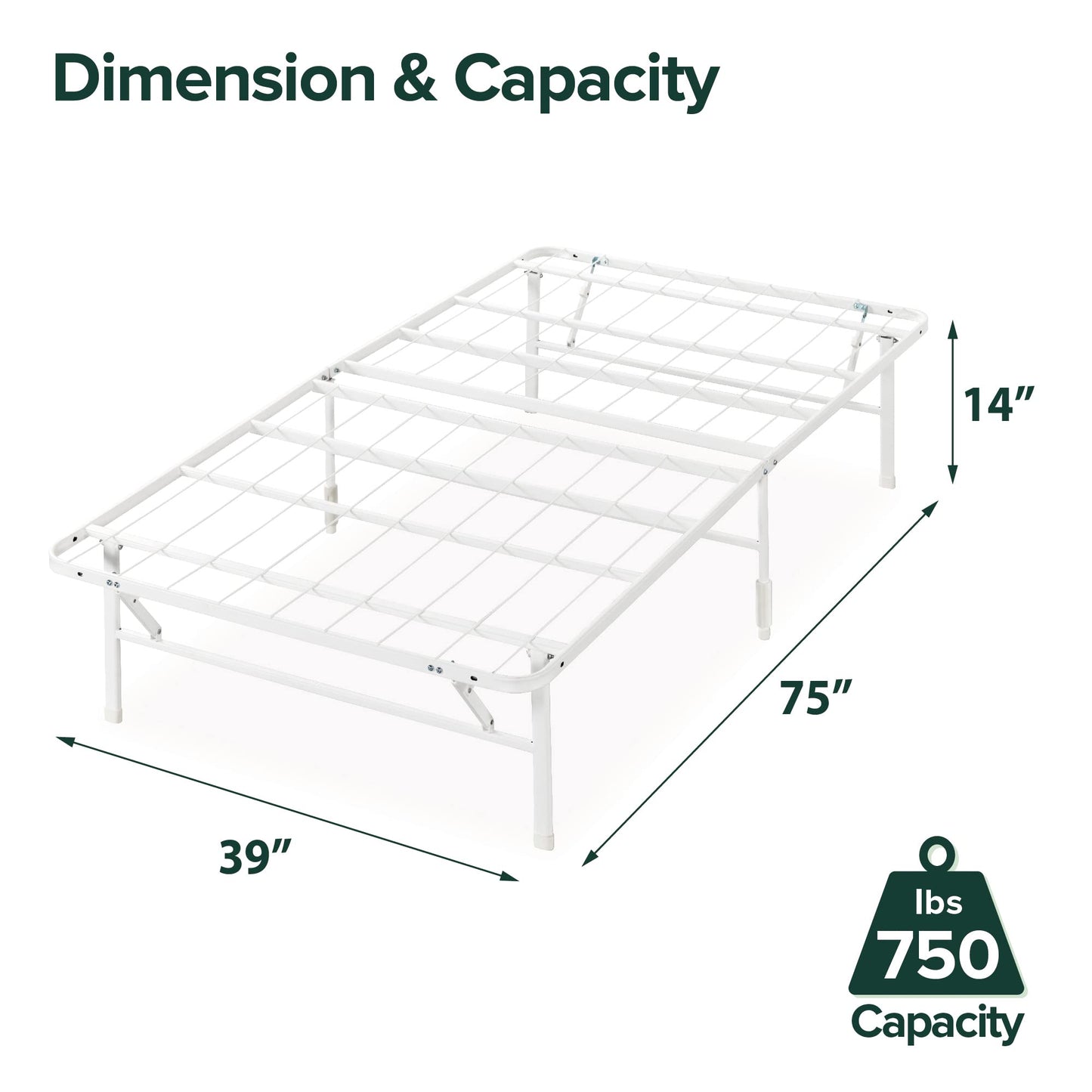 ZINUS Rumi Full Metal Bed Frame