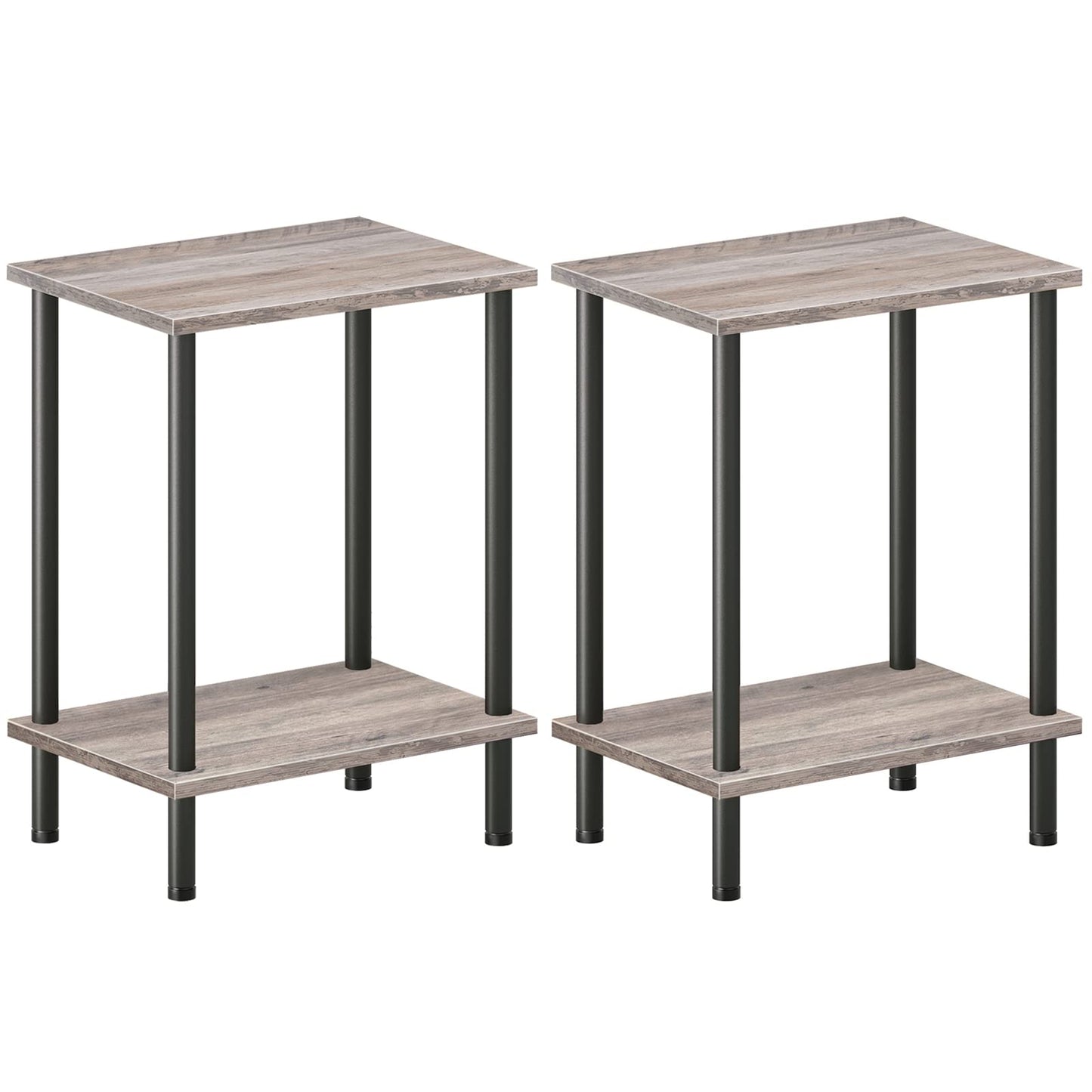 HOOBRO Small Side Table with Shelves