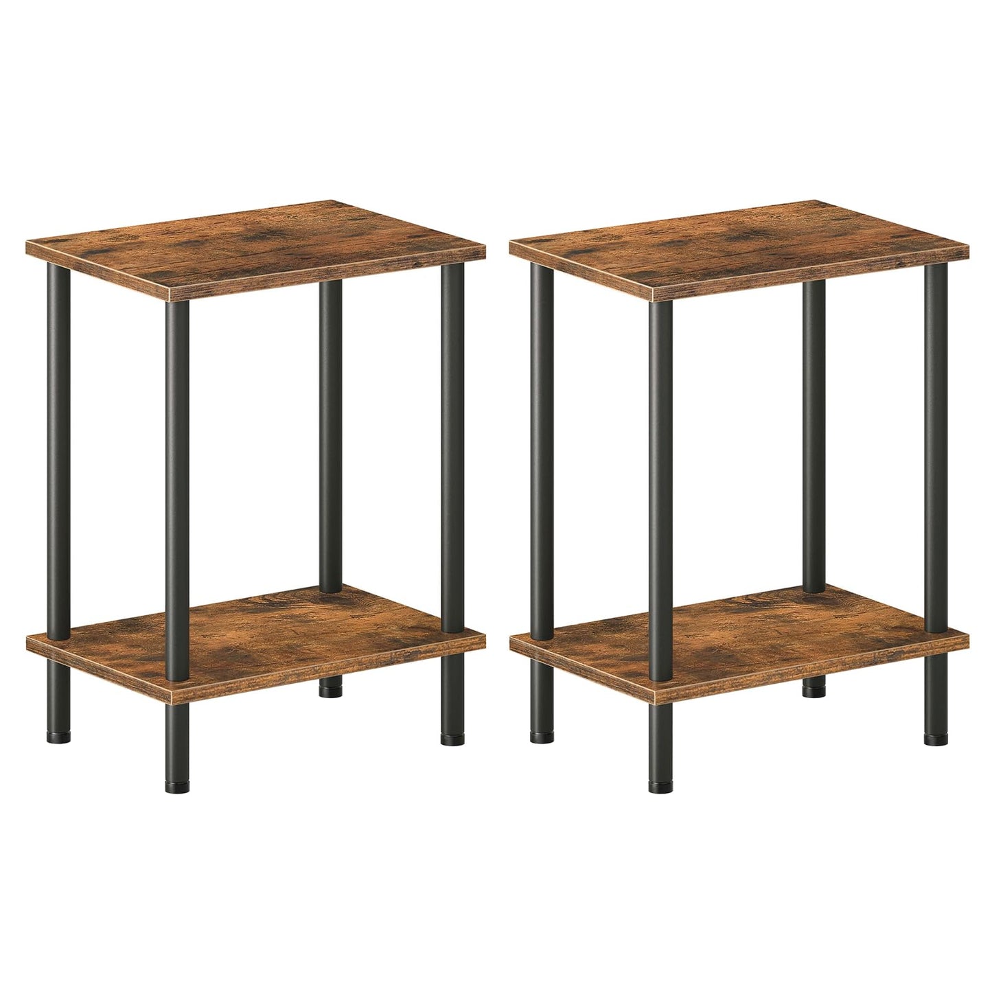 HOOBRO Small Side Table with Shelves
