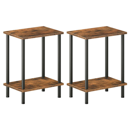 HOOBRO Small Side Table with Shelves
