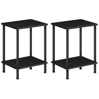 HOOBRO Small Side Table with Shelves