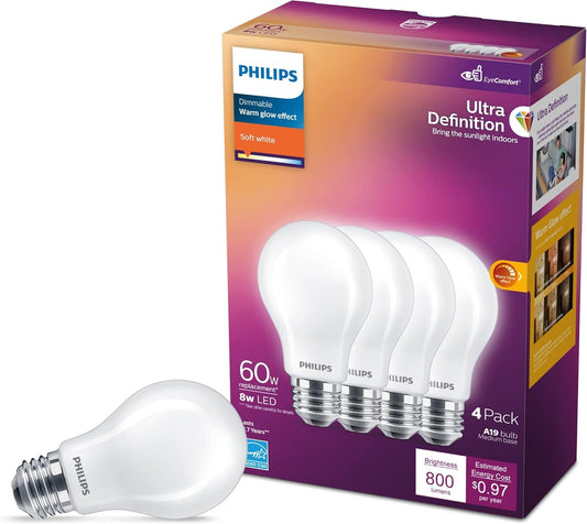 Philips LED A19 60W 4-Pack