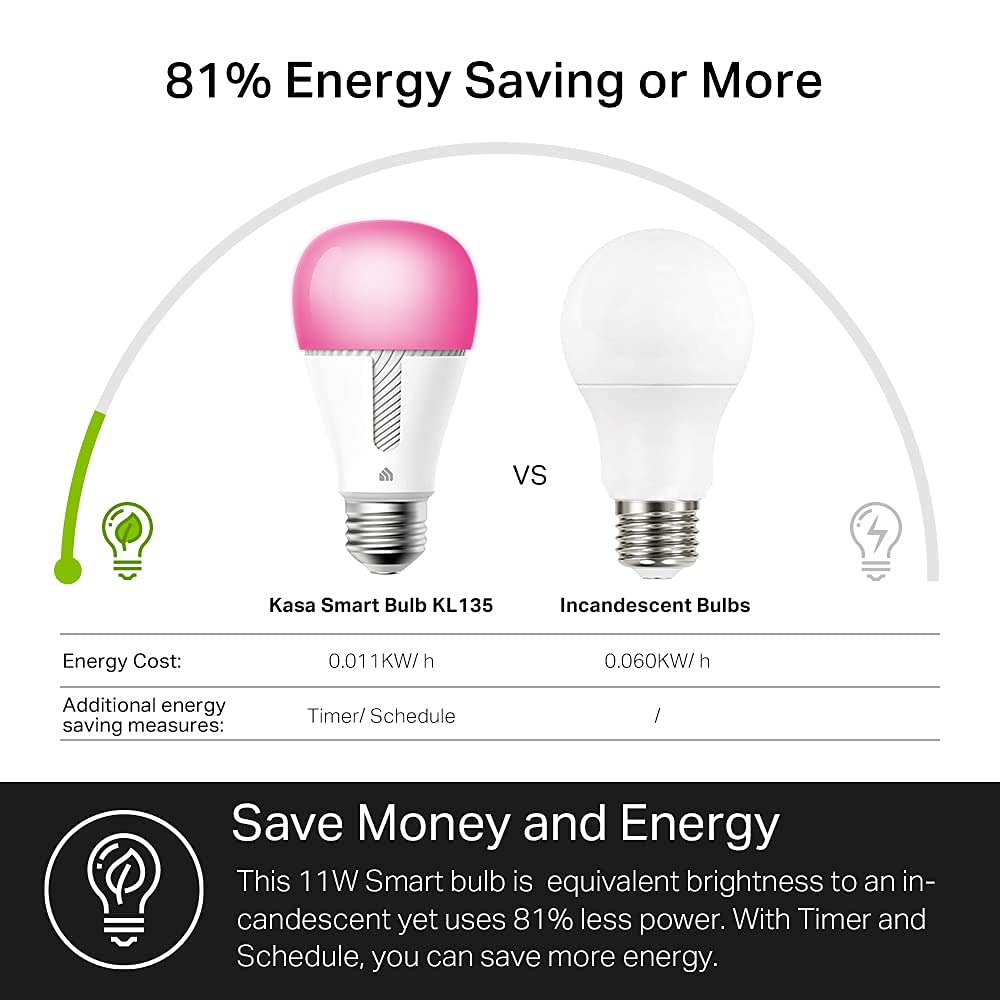 Kasa Smart Bulbs, Multicolor, 2-Pack