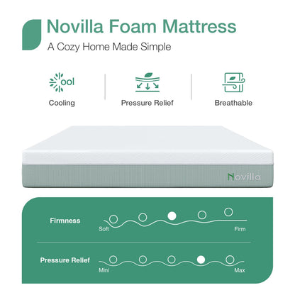 Novilla 12" Queen Gel Memory Foam Mattress
