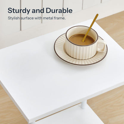 HOOBRO Small Side Table with Shelves