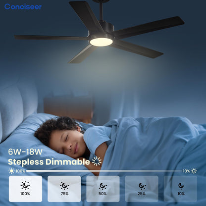 65" Modern Ceiling Fan with Light & Remote
