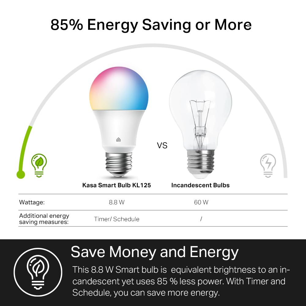 Kasa Smart Bulbs, Multicolor, 2-Pack