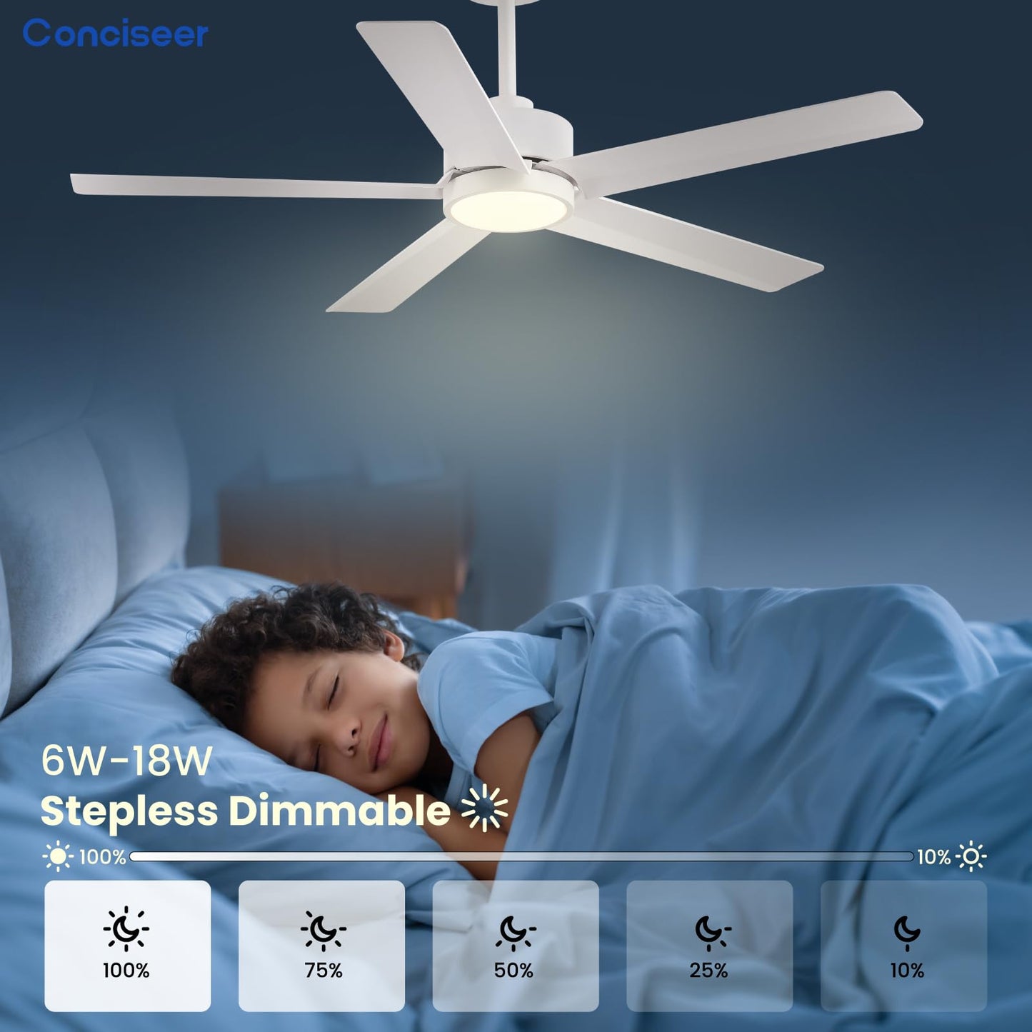 65" Modern Ceiling Fan with Light & Remote