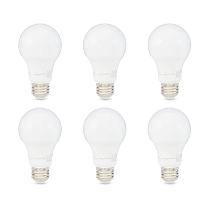 Amazon Basics 60W LED Bulbs, Soft White, 6-Pack