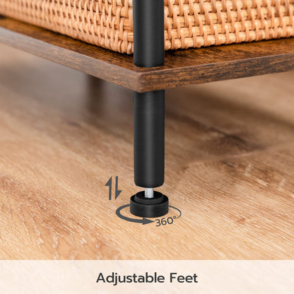 HOOBRO Small Side Table with Shelves