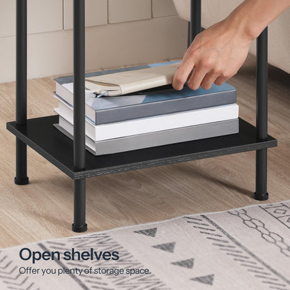 HOOBRO Small Side Table with Shelves