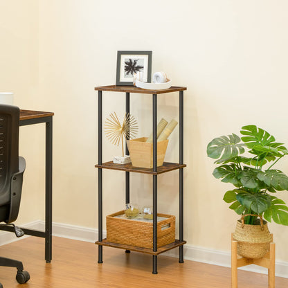 HOOBRO Small Side Table with Shelves
