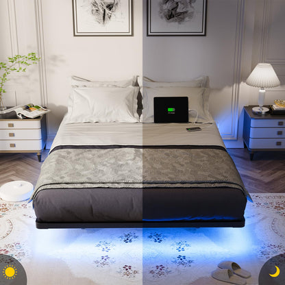 OLEVS Full LED Floating Bed Frame