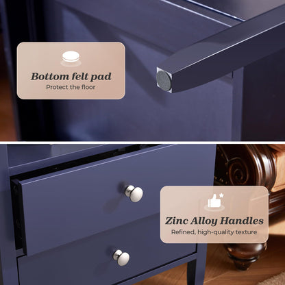 Huuger Black Nightstands Set of 2
